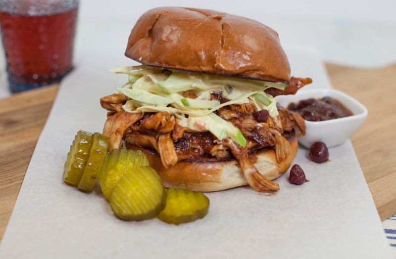 SMOKED CRANBERRY BBQ CHICKEN SANDWICH